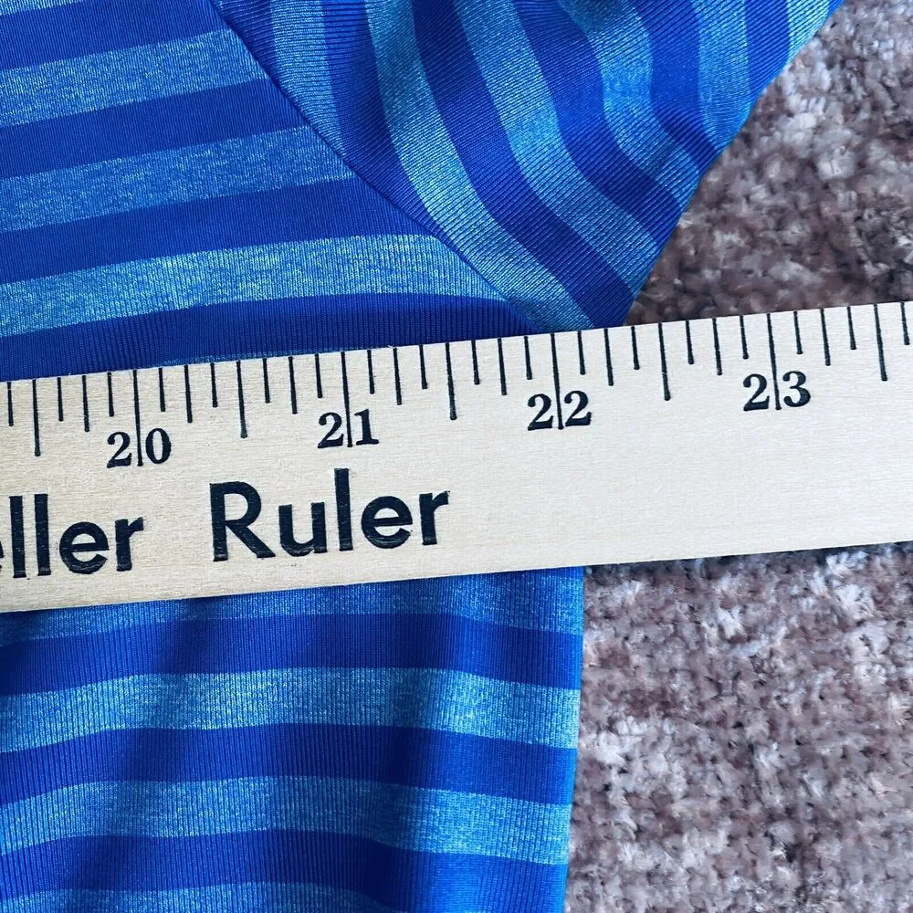 Nike Dri Fit Tiger Woods Collection TW Golf Polo Shirt Mens medium Blue Stripe